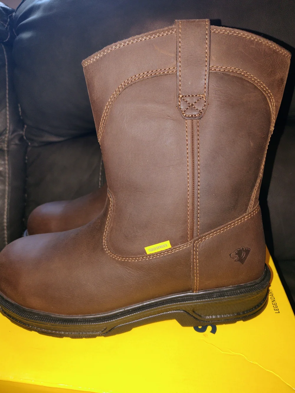Men's Brown Work Boots - Steel Toe